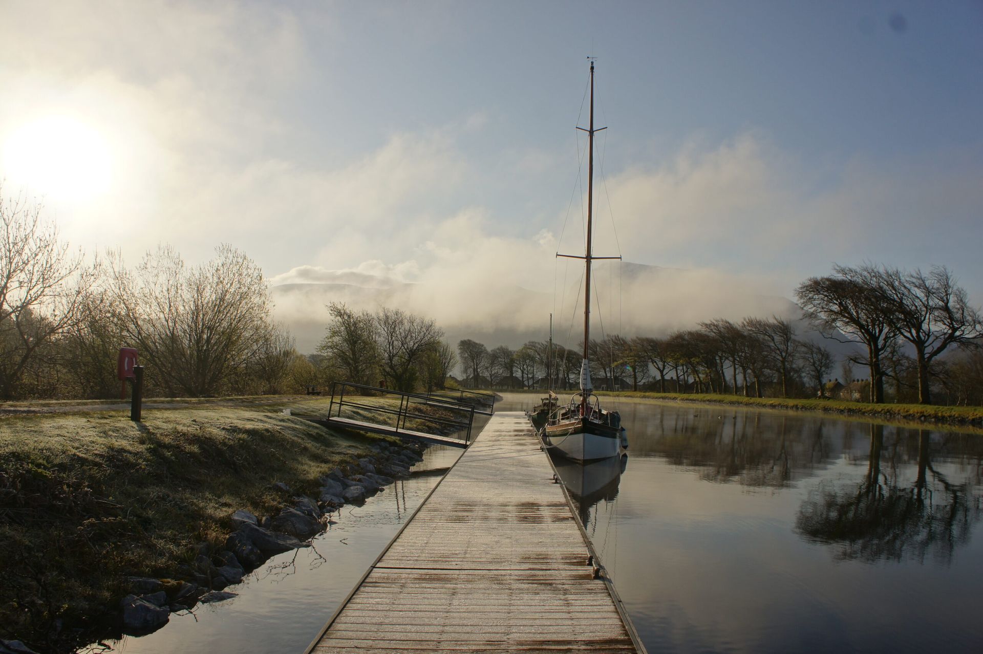 A picture of a yacht moored in Scotland